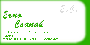 erno csanak business card
